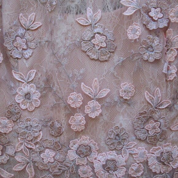 MAC DUGGAL 68810 Pink Flutter Sleeve Floral Embroidered Net Gown Dress - Picture 8 of 13